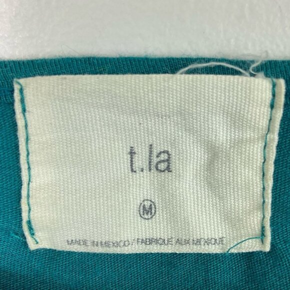 ANTHROPOLOGIE T.La Gathered Pleat Tunic Top Tank Teal Green Size Medium Oversize - Picture 6 of 10